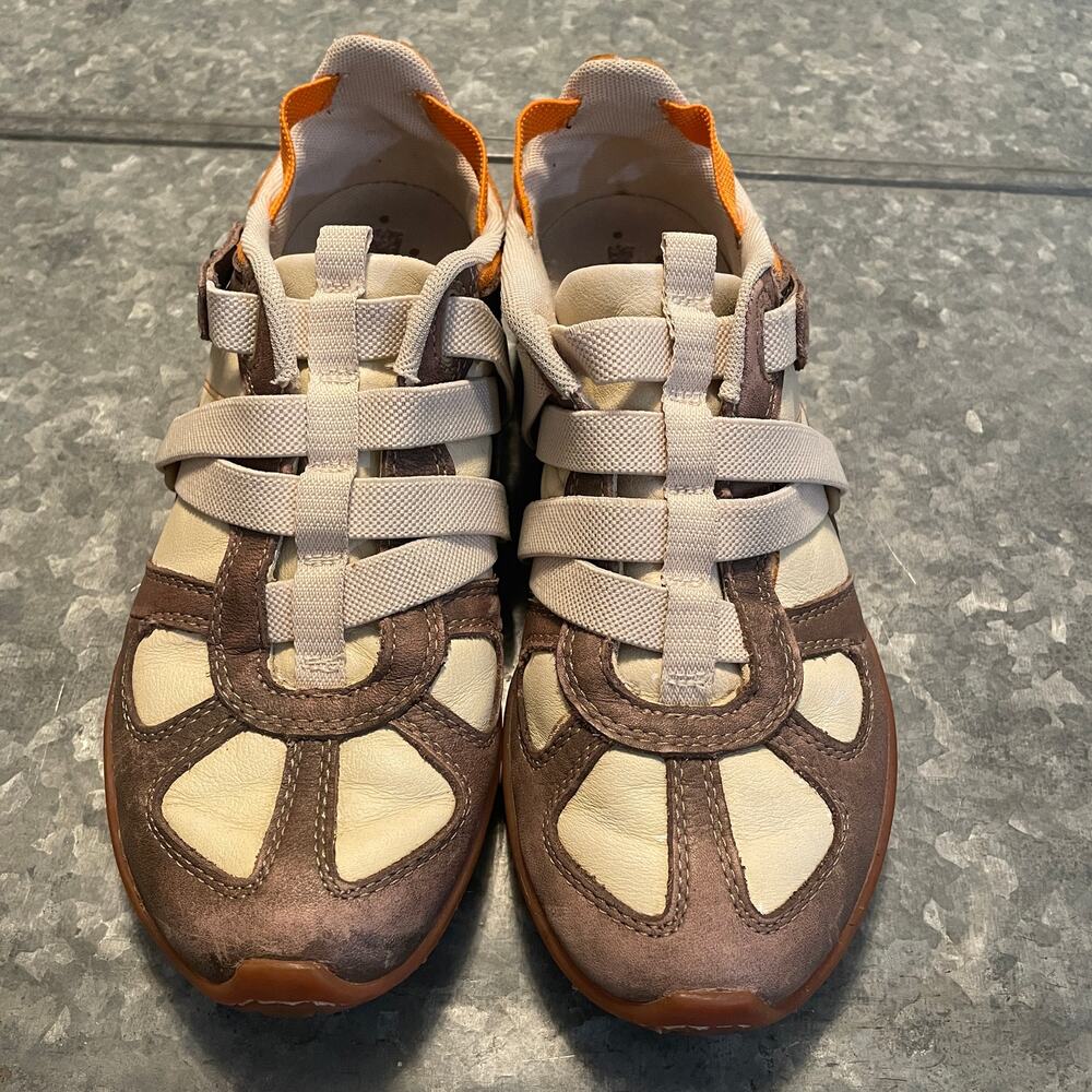 Diesel Moslette Low Top Shoes Sneakers Womens 7.5 Brown Cream Orange Vintage Y2K - Picture 2 of 10